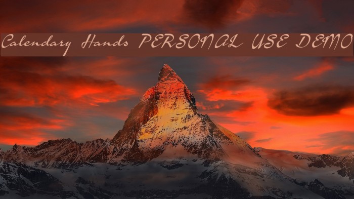 Calendary Hands PERSONAL USE DEMO Example 1