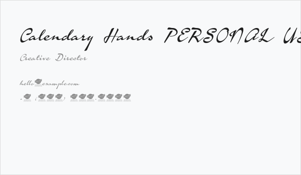 Calendary Hands PERSONAL USE DEMO Business Card