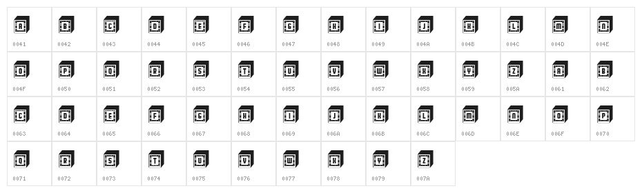 Calf Negative Regular Character Map