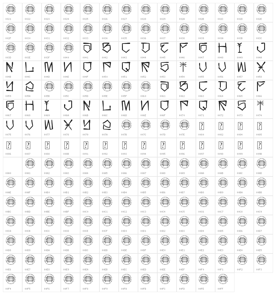 Califas Demo Character Map
