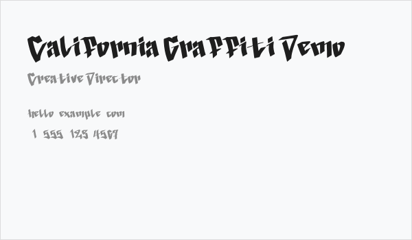 California Graffiti Demo Business Card