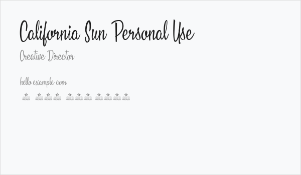 California Sun Personal Use Business Card
