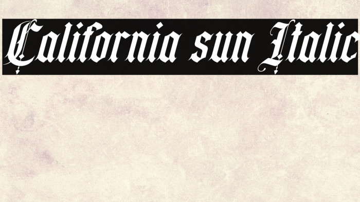 California sun Italic Example 1