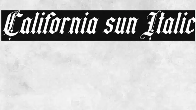 California sun Italic Font examples