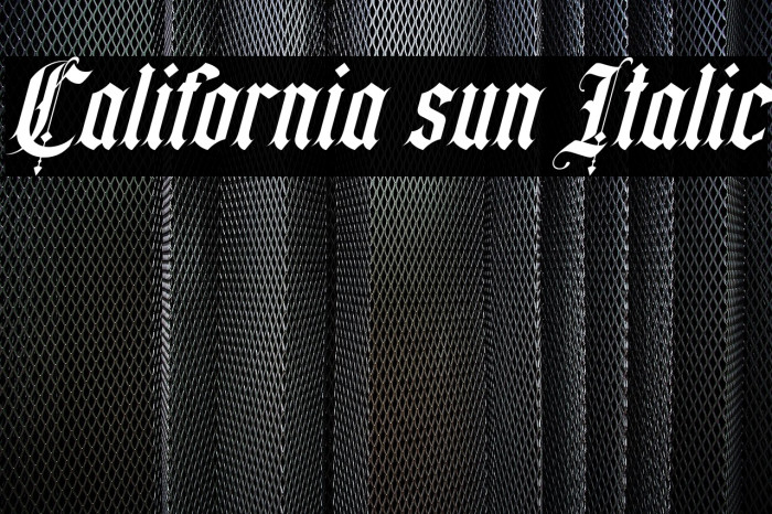 California sun Italic Example 2