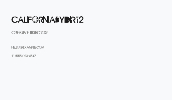 CaliforniabyDirt2 Business Card