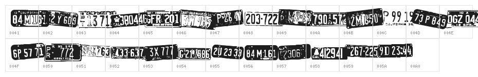 Californian cars Character Map