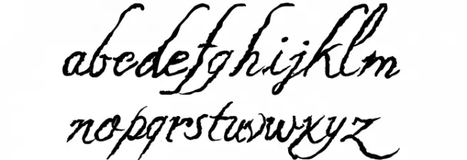Caligraf 1435 Italic Caratteri MINUSCOLO