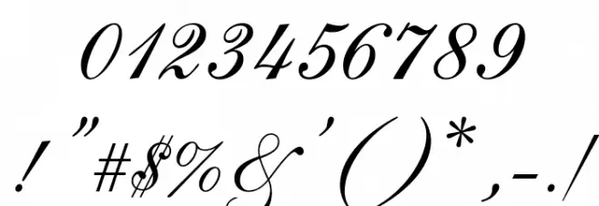 Caligraf W Font Alte caractere