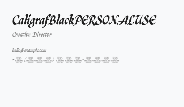 CaligrafBlackPERSONALUSE Business Card