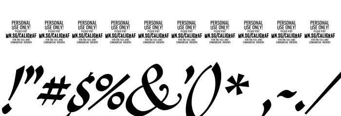 CaligrafBoldPERSONALUSE Font OTHER CHARS