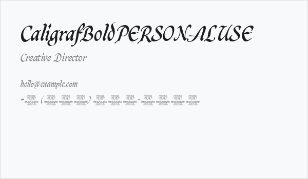 CaligrafBoldPERSONALUSE Business Card