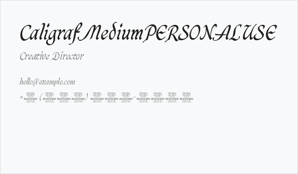 CaligrafMediumPERSONALUSE Business Card