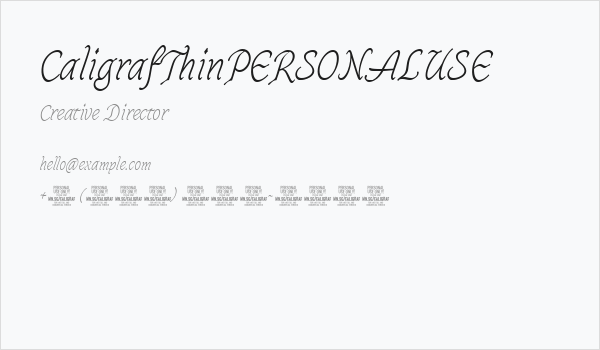 CaligrafThinPERSONALUSE Business Card