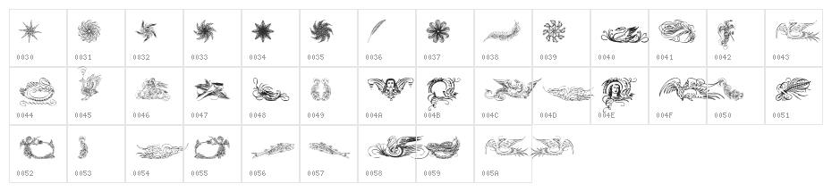 CaligrafiaDivina Character Map