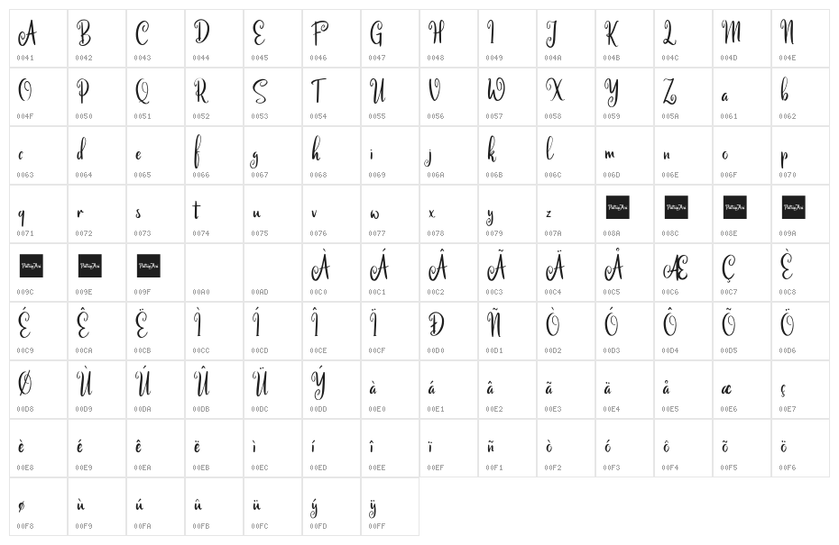Calinastiya Demo Character Map