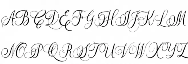 Caliner Script Caratteri MAIUSCOLE