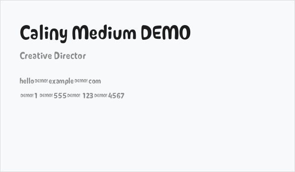 Caliny Medium DEMO Business Card