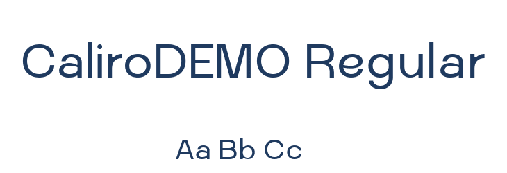 CaliroDEMO Regular Font Preview