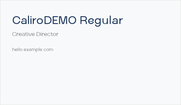 CaliroDEMO Regular Business Card