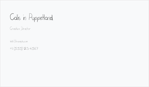 Calis in Puppetland Business Card