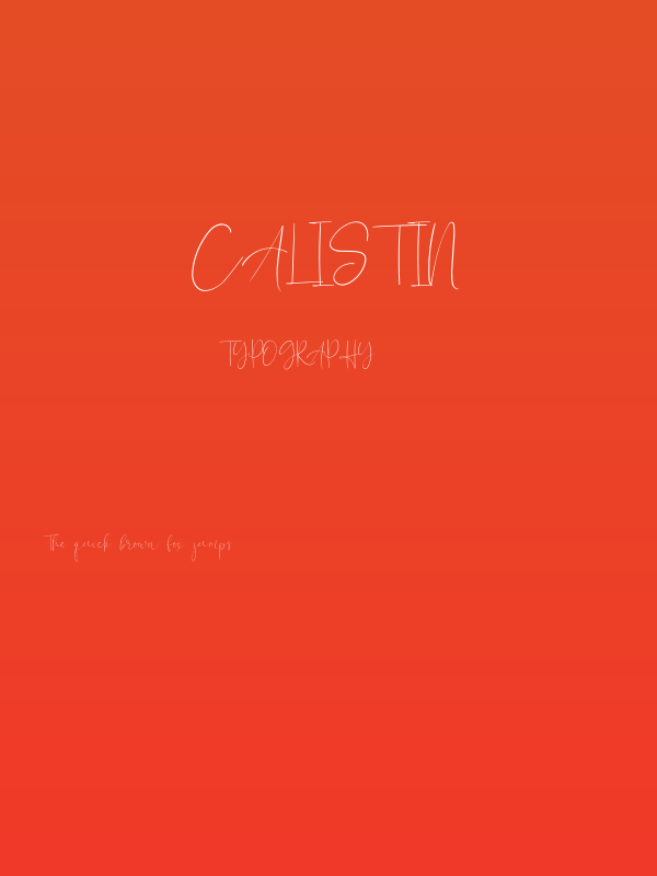 Calistin Poster