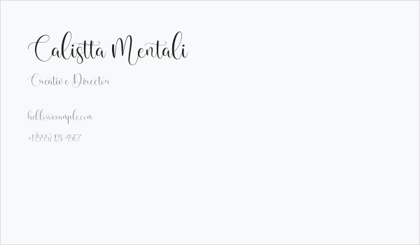Calistta Mentali Business Card