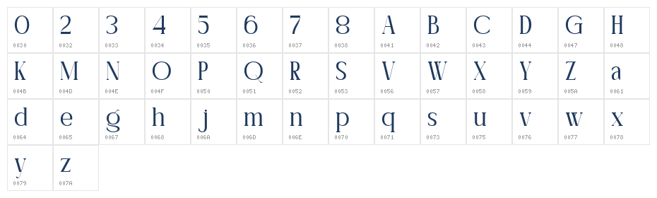 Calivorne Regular Character Map