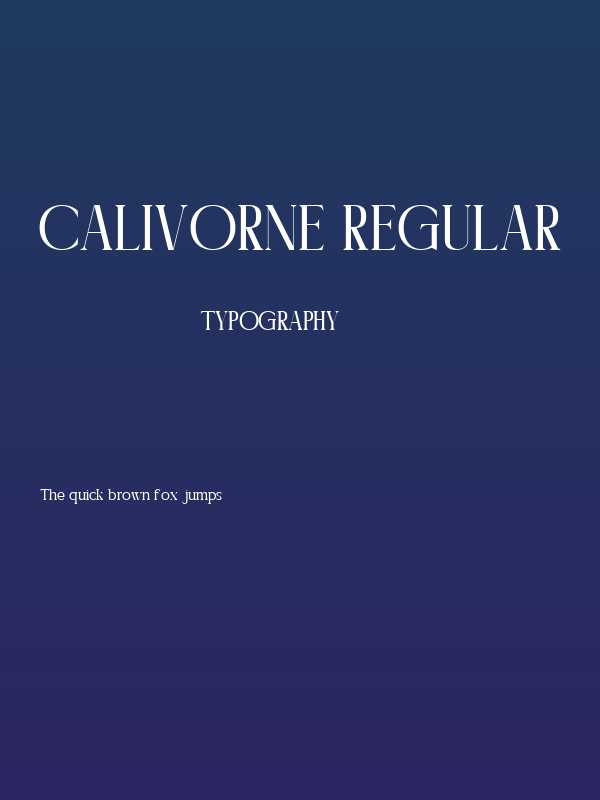 Calivorne Regular Poster