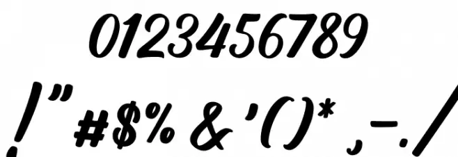 Caliyan Demo Font OTHER CHARS