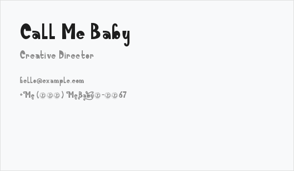 Call Me Baby Business Card