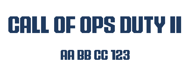 Call of Ops Duty II Font Preview