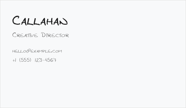 Callahan Business Card