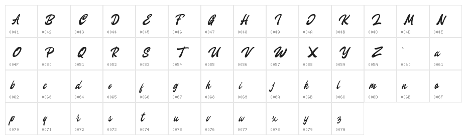 Callerious Free Regular Character Map
