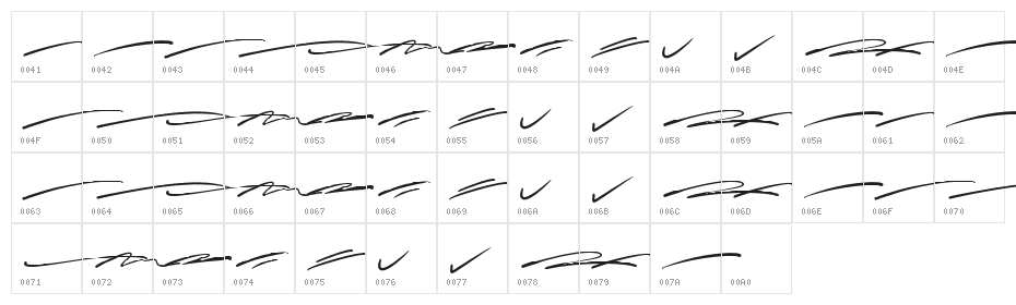 Callesta Swash Character Map