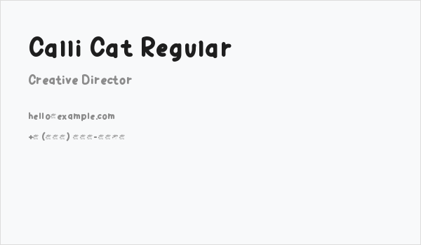 Calli Cat Regular Business Card