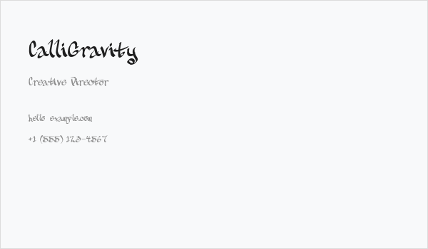 CalliGravity Business Card