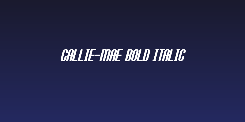 Callie-Mae Bold Italic Social Header