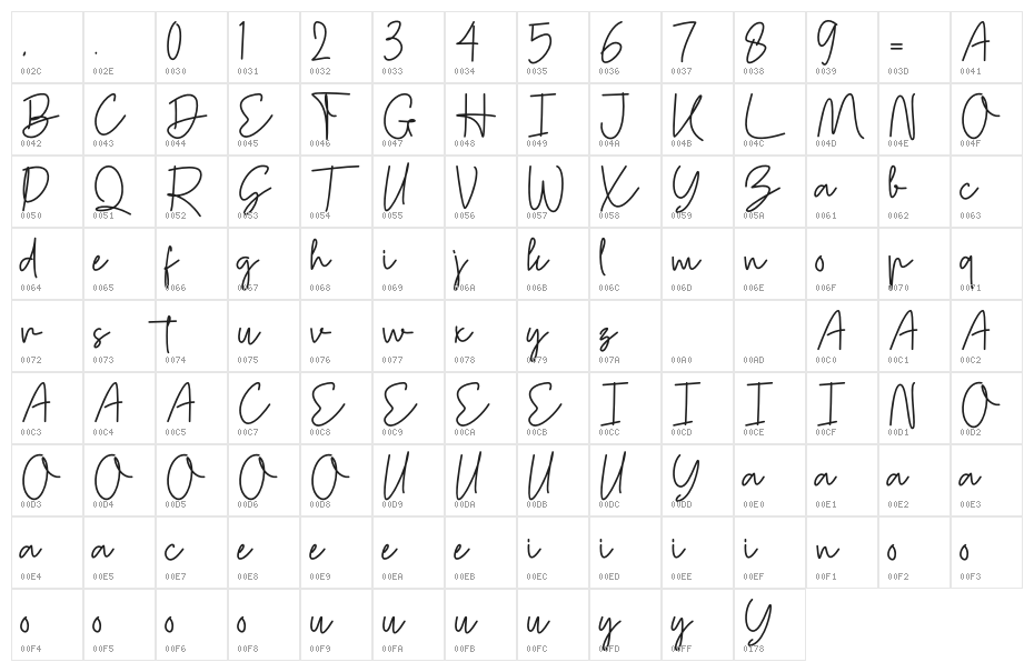 Callien Pooh Character Map