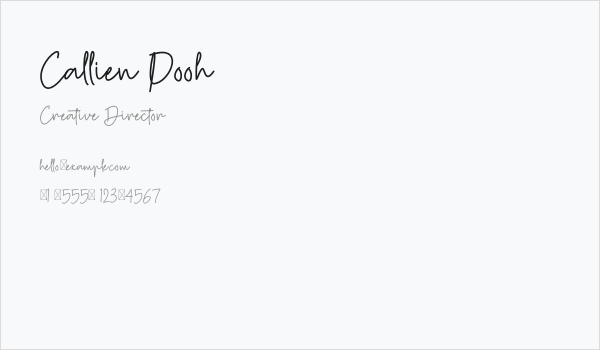 Callien Pooh Business Card