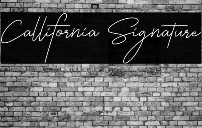 Callifornia Signature Schriftart examples