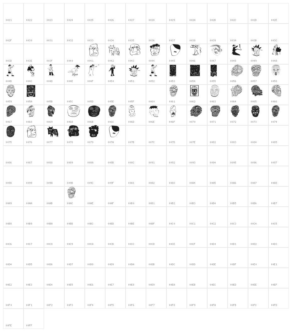 CalligrSketches Character Map