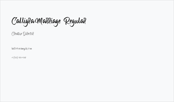 Calligra Marriage  Regular Business Card