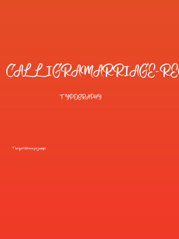 CalligraMarriage-Regular Poster