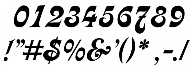 Calligraph  Medium Font OTHER CHARS