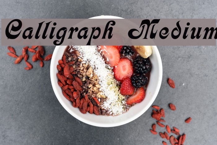 Calligraph Medium Font examples