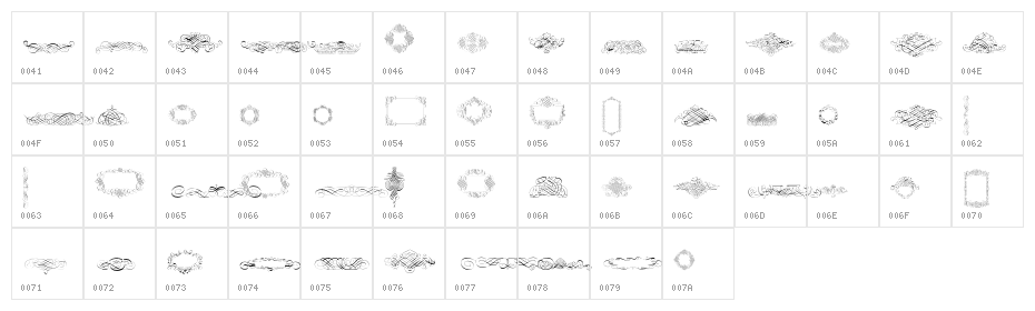 CalligraphiaLatinaFree Character Map