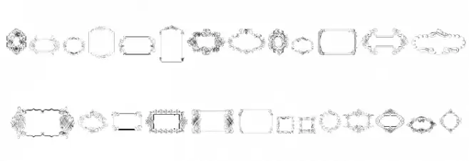 Calligraphic Frames Soft Two Caratteri MAIUSCOLE