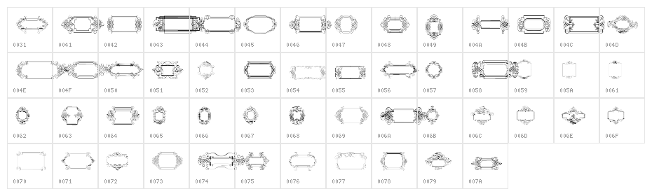 CalligraphicFramesSoft Character Map