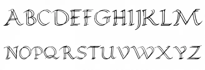 Calligraphy Double Pencil 字体 大写